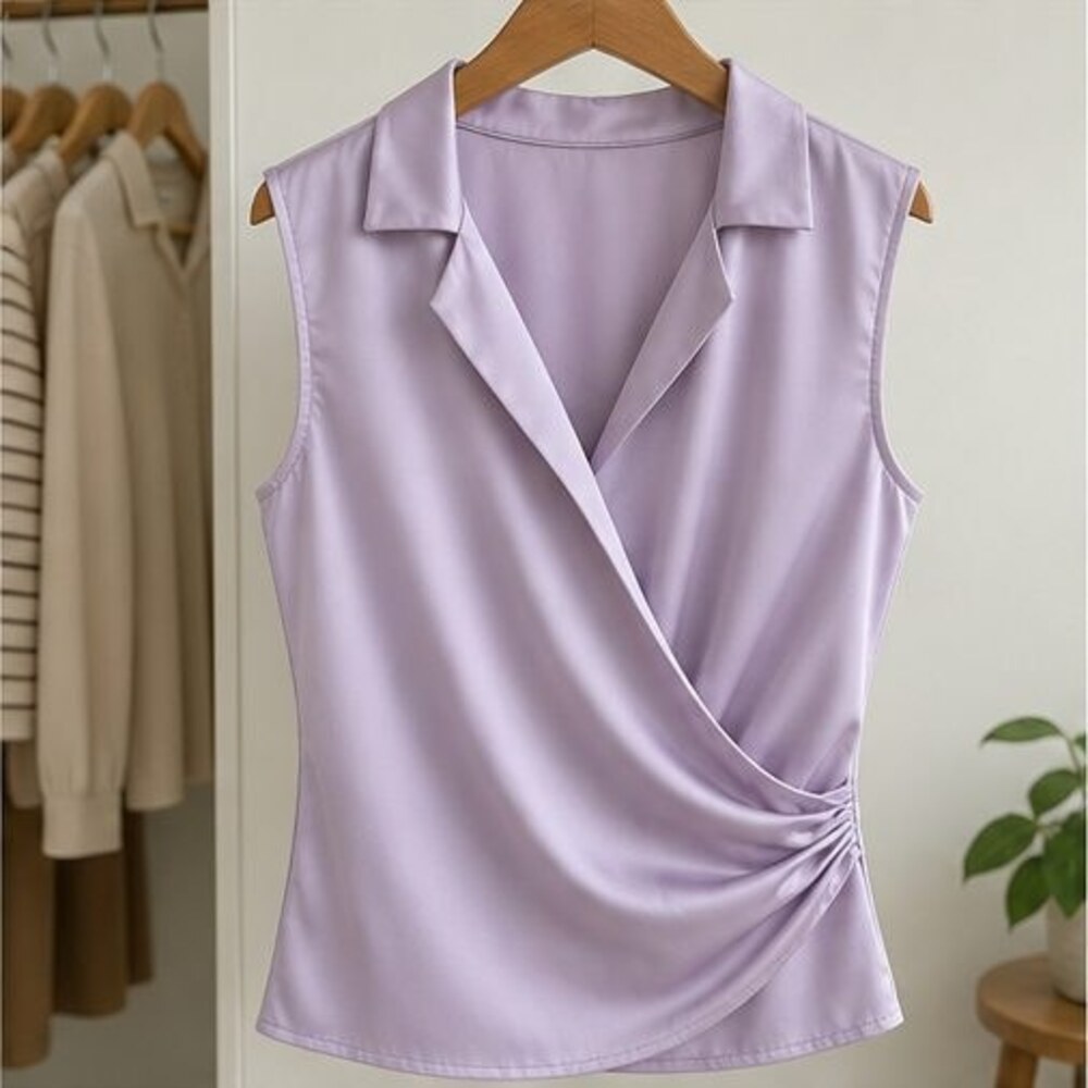 Lilac Tie Neck Blouse